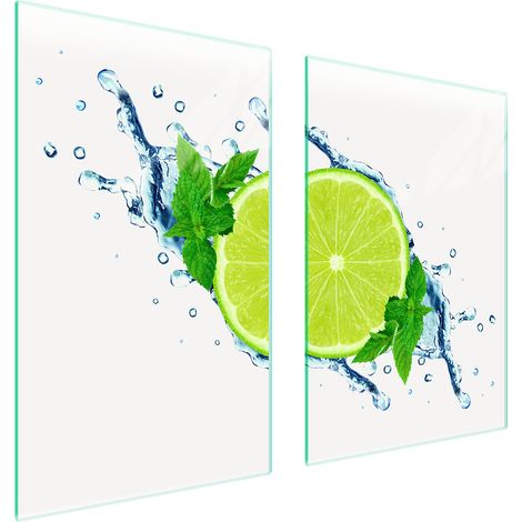 Assiette de protection en verre pour la cuisine 65x52 vert citron (1/5)