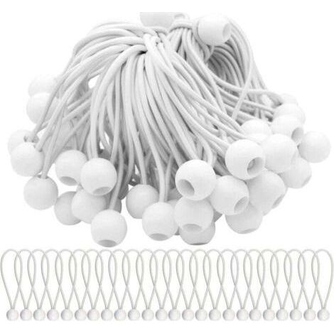 Set of 50 elastic tensioners - With balls - For marquees, tents, banners and tarpaulins (1/4)