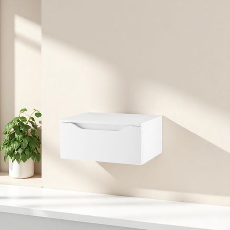 Cassetto bagno sospeso 60 cm GIGLIO Bianco Lucido (1/5)