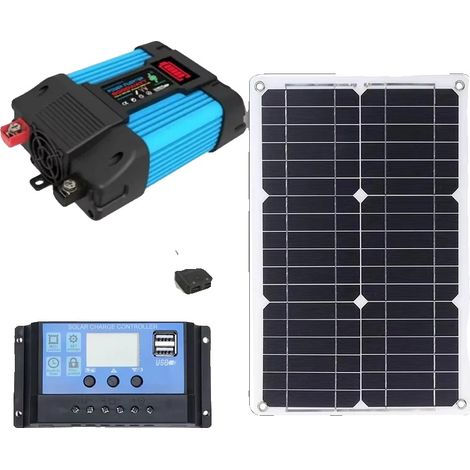 Système Énergétique Solaire, Inverseur 6000W, Contrôleur de Charge 30A, kit 220V