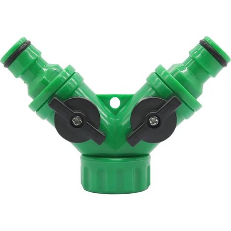 Adaptador de Divisor de Grifo para Jardín Exterior  Conector de manguera de fácil instalación, el agua se utiliza generalmente a baja presión. Conector de 3/4" tipo Y,  material de alta calidad. El (1/5)