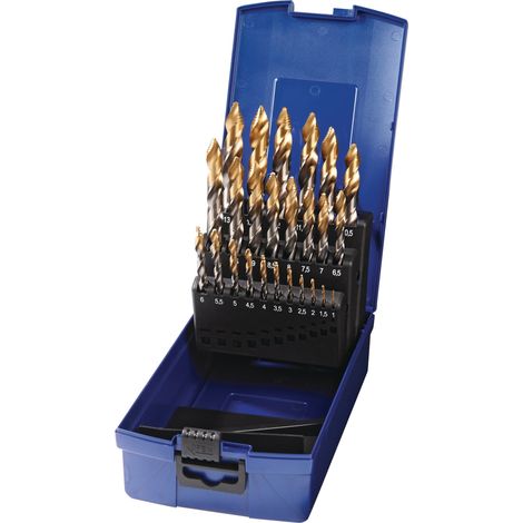 Juego de brocas espirales DIN 338 Tipo N D.1-10x0,5mm HSS TiN-revestido (1/4)