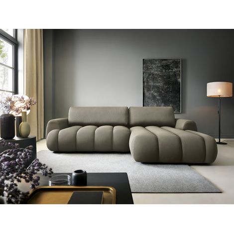 Tendencio – Canapé d'angle convertible 272 cm – Tissu Techno 3D – Coffre de rangement – Dimensions couchage 130 x 210 cm – Ultra confortable