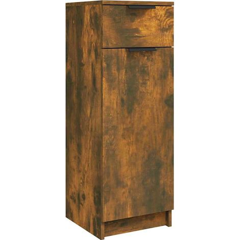 Maison Exclusive - Armadietto Bagno Rovere Fumo 32x34x90 cm in Legno Multistrato (1/5)