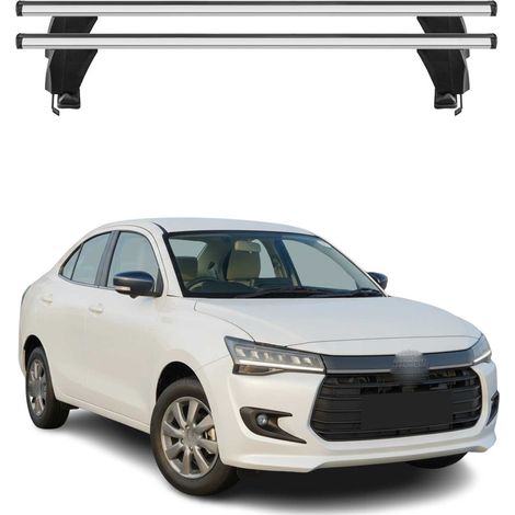 OMAC Dachträger Querträger Alu für Suzuki Dzire III 2017-2021 – Abschließbar – T-Nut – City-Crash-getestet – Max. 50 kg Silber (1/5)