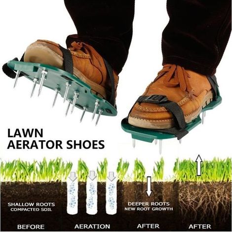 Râteau,Chaussures d'aérateur de pelouse à pointes d'herbe, pour jardin, marche, revitalisant, sandales, chaussures à ongles, outil-B (1/4)