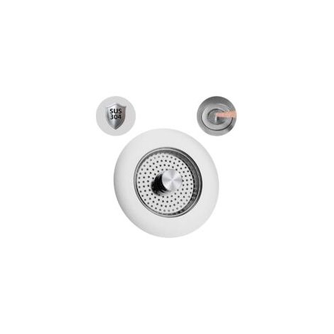 Tappo per lavello da cucina, tappo per lavello con filtro combinato, acciaio inox puro, anti-intasamento, prevenzione odori, griglia per lavello da cucina - profondità lavello 22 mm - Crezuo
