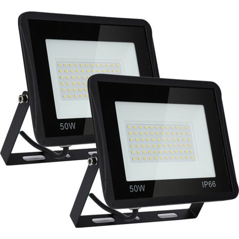 SWANEW Proiettori a LED da esterno Illuminazione di sicurezza spot da esterno impermeabile IP66 2x50W bianco freddo (1/5)