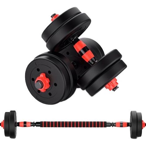 ForzaFit Juego de Mancuernas 15kg - Juego de Mancuernas - Barra Barra con Pesas - Barra Fitness - Negro