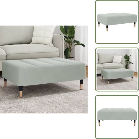 Wohnzimmer - vidaXL Fußhocker Hellgrau 77x55x31 cm Samt - Sitzgelegenheit (1/5)