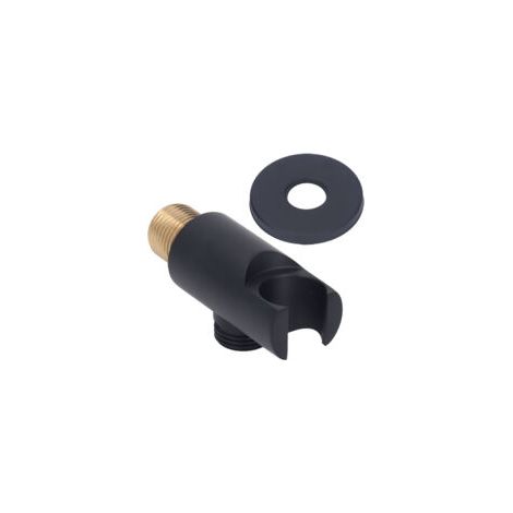 Support mural réglable pour pommeau de douche – Laiton – Noir – Forme ronde (1/5)
