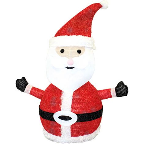 Papá Noel Plegable LED con Estrellas Doradas 2W, 40 LEDs, Luz Fría, Temporizador, IP44 (1/2)