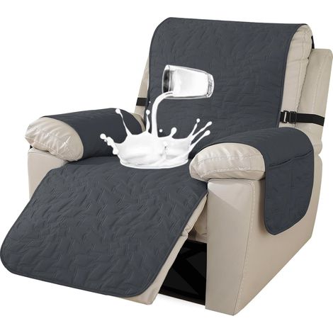 Electric Relax Armchair Cover, 1 Seater Armchair Cover, Non-Slip Recliner Sofa Cover, Waterproof Electric Recliner Chair Cover (1 Seat, Dark Grey) (1/5)