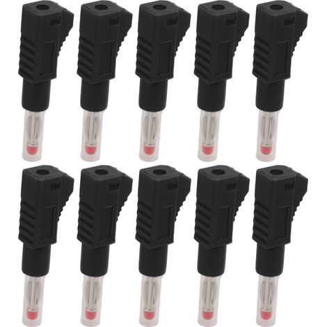 Packung mit 10 Teleskop-Bananensteckern, 4 mm, CAT II, 600 V, 32 A, PE-Mantel, für industrielle und digitale 3C-Sicherheitsgeräte, schwarz (1/5)