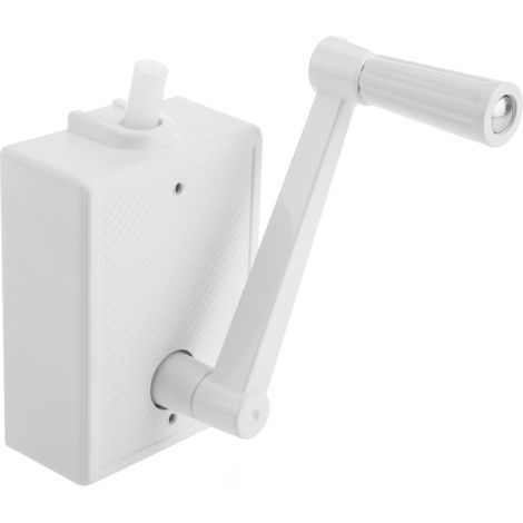 Manivelle blanche pour volets roulants – Enrouleur manuel 85x115x44mm – Boîte à encastrer – Pour câbles en acier – Primematik (1/5)