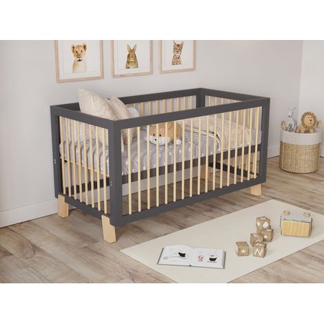 Alexander Cot Bed 140x70cm (Anthracite/Pine)