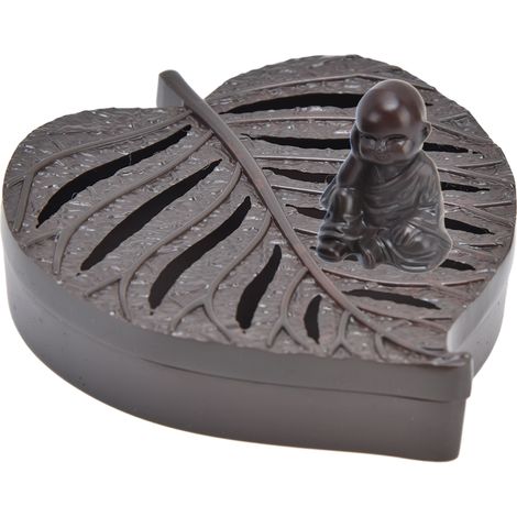 Porte-encens en forme de feuille, mini, raffiné et durable, facile à nettoyer, apaise l'esprit, décoration intérieure (1/5)