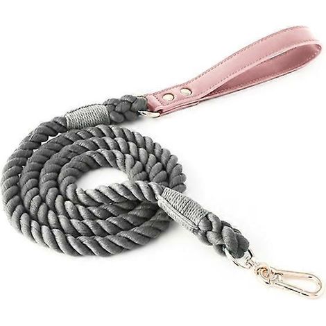Tresse de laisse pour chien dégradé couleur corde de traction chat promenade laisse animal - 120cm12mm - Gris foncé (1/4)