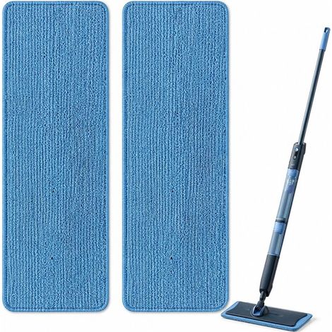 Lot de 2 lingettes microfibre pour balai vapeur – Compatibles Philips OneUp 3000 et série 500 – Recharges lavables et réutilisables – Bleu (1/2)
