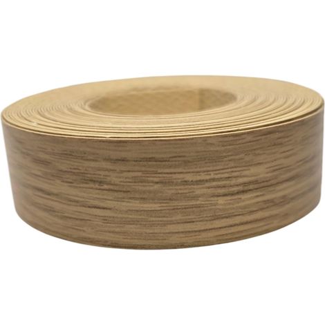 1x Bande de Chant Thermocollant 21mm x 5m Epaisseur 0,50mm Mélaminé Facile à Appliquer Bricolage Étagère Meuble Panneau Bois Durable, Chêne Pierre (1/3)