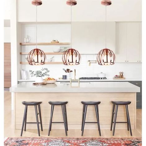 kawoo Lot de 3 Retro Suspension Luminaire en Fer,Lustre Plafonnier Industrielle Vintage Style Edison pour Salon Chambre (1/4)