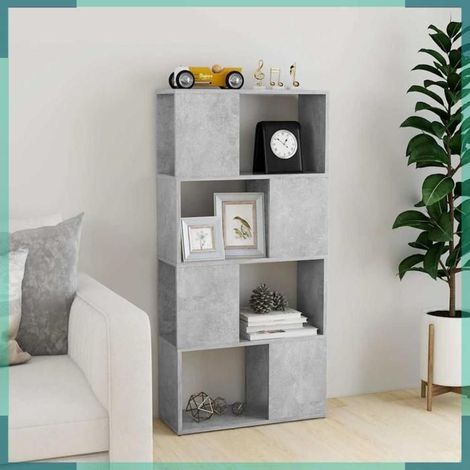809084 Bibliothèque/Séparateur de pièce Gris béton 60x24x124,5 cm (1/5)