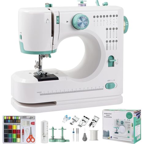 Machine à Coudre Portable Débutant, 16 Modèles de Points Différents Petite Machine à Coudre électrique avec Kit Accessoires, Couture Automatique Facile à Utiliser avec lumière LED (1/5)