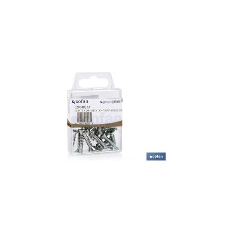 Pack de 12 vis auto-perforantes DIN 750 4P 4,8x25 mm