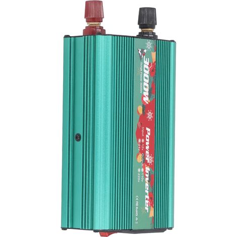 3000-W-Wechselrichter aus Aluminium, grün, 12 V auf 110 V, 60 Hz, reine Sinuswelle, geräuscharmes Ladegerät, DC/AC-Mehrfachsteckdosennetzteil (1/5)