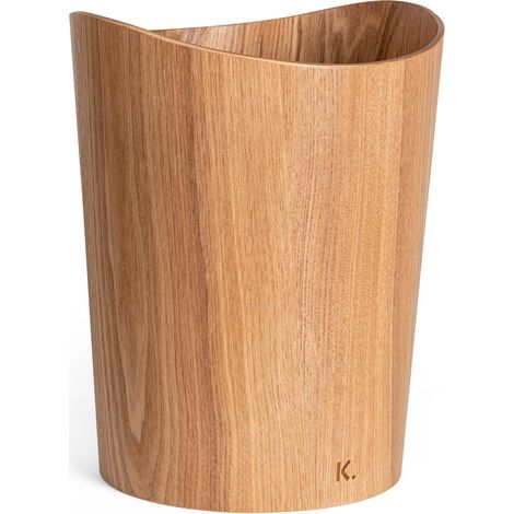 Corbeille à papier en bois véritable Börje Poubelle en Bois pour Bureau, chambre d'enfant et chambre 9 litres Frêne (1/5)
