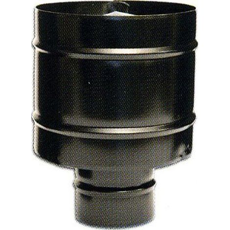 FUMAIOLO ANTIVENTO per STUFA PELLET ACCIAO INOX NERO Diametro 12 cm