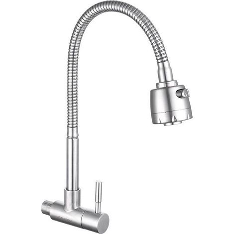 360° Swivel Kitchen Faucet, MUMU Dual Function Wall Mount Kitchen Sink Tap (1/4)