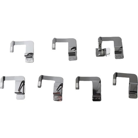 Set 7 Piedini Orlo Arrotolato – Acciaio Resistente, Misure da 6 a 25 mm – Design Elegante per Macchine da Cucire Domestiche Singer Janome Butterfly (1/5)