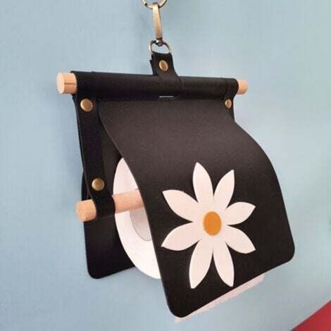 Porte-papier hygiénique noir-support mural rustique avec porte-poussoir crochet porte-rouleau de papier toilette pour salle de bain/RV/camp/ferme anti-poussière décoratif distributeur de papier toilet (1/5)