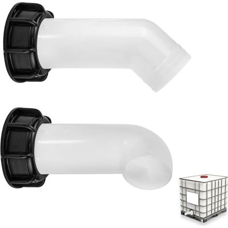 2 PCS Bec de Vidange avec Ecrou IBC, Buse de Réservoir d'eau Valve, Buse Bouchon S60x6 de RéServoir, Buse de Tuyau Adaptateur Universel pour Raccord Robinet Cuve IBC (1/5)