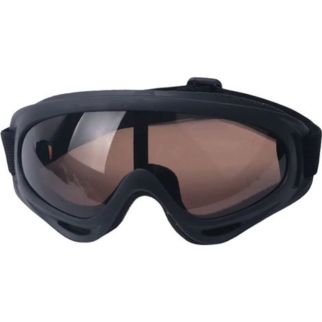 X400 Schutzbrille, winddichte Motorrad- und Fahrradmaske, getönte Gläser für Outdoor-Sportarten, Wandern, Harley-Fahren und taktische Einsätze, schwarzer Rahmen, braune Gläser (1/3)