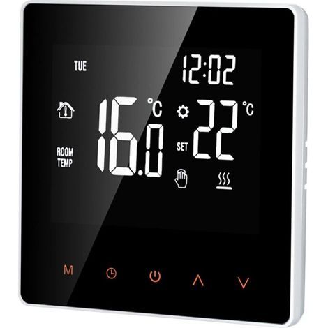 Termostato digital 16A - Pantalla LCD - Táctil - Programable - Para el hogar, la escuela, la oficina, el hotel, blanco (1/5)
