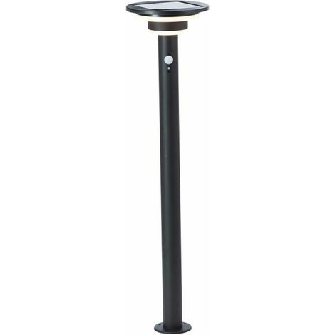 Potelet extérieur - BRILLIANT - GARVINA - LED et solaire - Détecteur de mouvement - Acier inoxydable et plastique - 4 W - Noir (1/4)