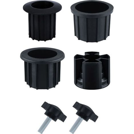 6 pièces Umbrella Stand Parts, Accessoires Pied Parasol avec Fil de Serrage Bouton Noir Accessoires Parasol de Terrasse (Noir)