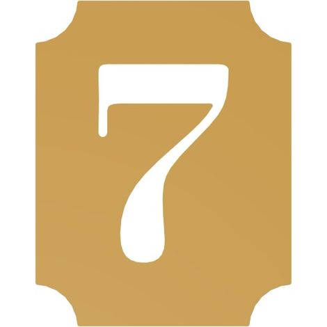 Targa NUMERO 7, oro satinato, 70 mm (1/3)