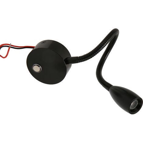 Lampe de chevet LED à col de cygne pour camping-car, avec port USB Type-C, commande tactile, alimentation CC 12-24 V, lumière douce, pour camping-car, fourgon aménagé et bateau, noir (1/5)