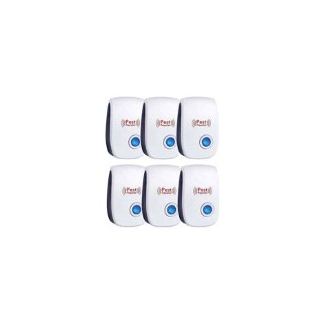 Repellente per insetti a ultrasuoni, confezione da 6, repellente per topi a ultrasuoni, mosche, zanzare, parassiti, ragni, scarafaggi, sicuro e non tossico - Crezuo (1/4)