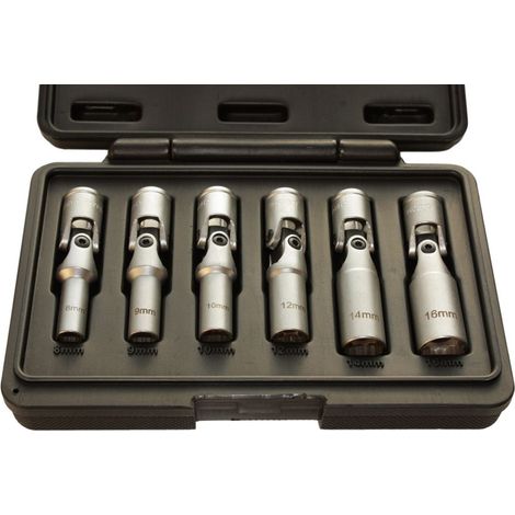 Clé à bougie de préchauffage articulée 3/8" 8-16mm - Jeu complet avec coffret