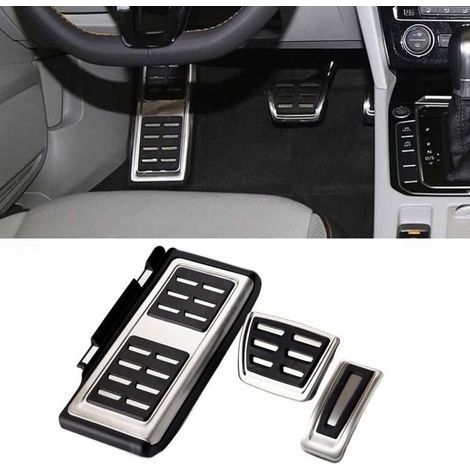 3 pezzi Pedali freno benzina auto Piastre poggiapiedi per V-W Golf Jetta Polo Touran Tiguan Passat A-udi (1/5)