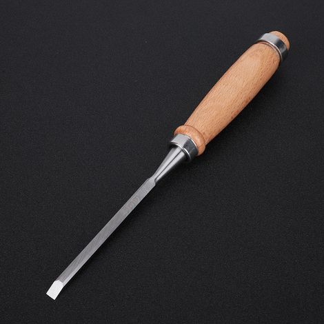 Ciseaux plats, outil de menuiserie, manche en bois, accessoire de travail du bois massif, acier Cr V de 6 mm (1/5)