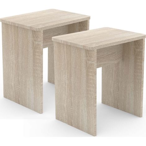 Ensemble de 2 tabourets de siège Table d'appoint Esal 45x40x30 - VCM (1/2)