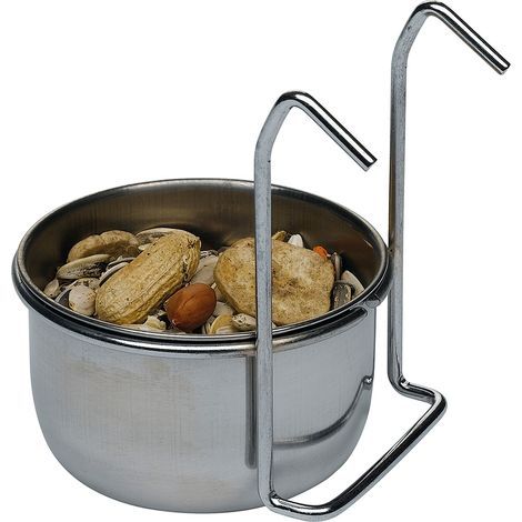 Ferplast SIRIO Bol en acier inoxydable pour perroquets et cacatoès . Variante L 300 - Misure: Ø 9.5 x h 4.9 cm - 0.3 L -