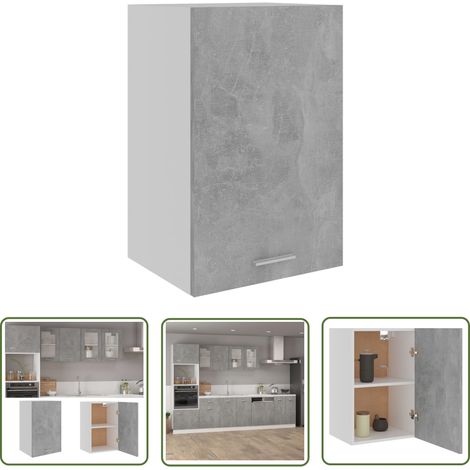 INLIFE Armoire suspendue Gris béton 39,5x31x60 cm Aggloméré (1/5)
