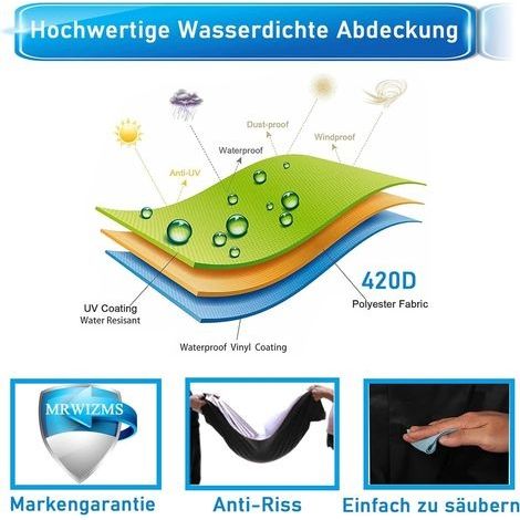 Gartenstuhl-Überzug, Schutzhülle für Stühle, Schutzhülle für Garten-Sessel, Stuhlschutz aus 420D Oxford-Gewebe, wasserdicht, winddicht, kältebeständig (1/4)