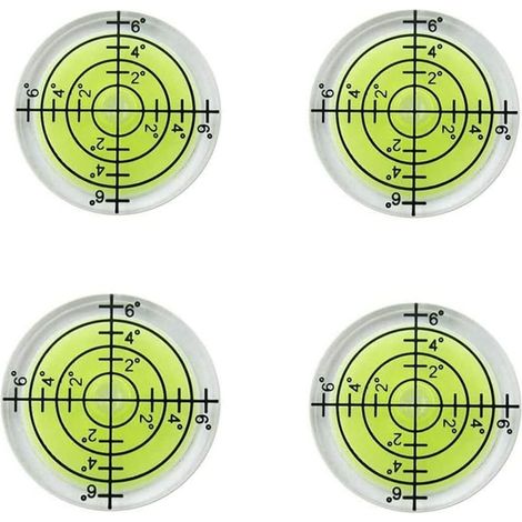 Niveau à Bulle,4 PCS Niveau à Bulle,Niveaux de Précision Circulaire,Niveaux à Bulles Magnétiques avec Fioles Rondes et Carrées,Outil de Nivellement de Précision pour Platine,Trépied,Perceuse,Vert (1/5)